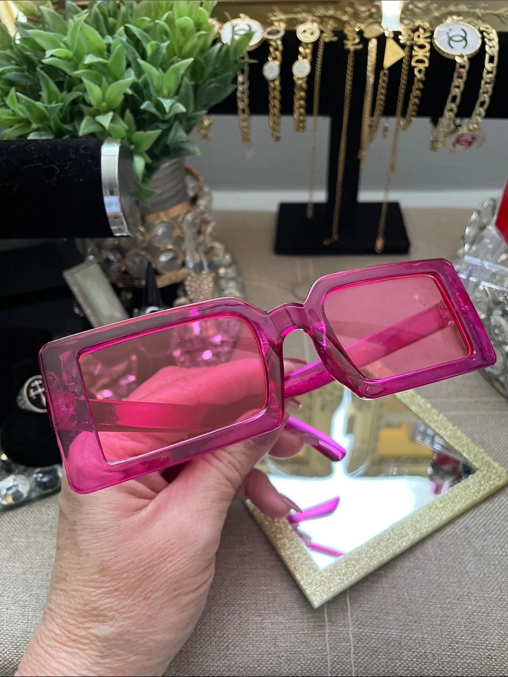 ✨💕Pink Rectangular Fashion Sunglasses💕✨NEW